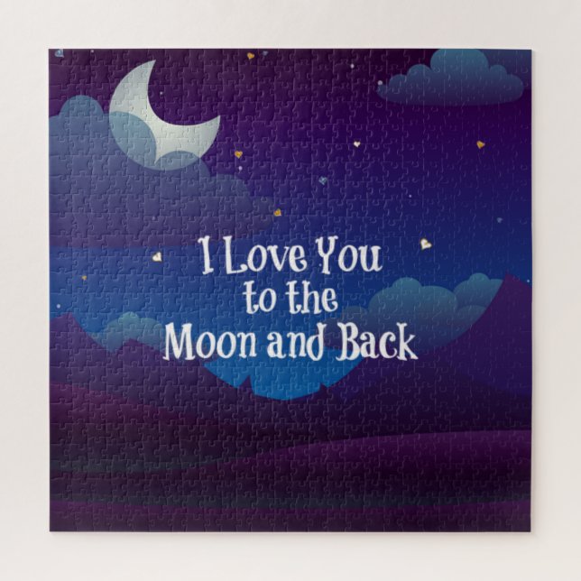 Puzzle Je t'aime sur la Lune et sur le dos, (Vertical)