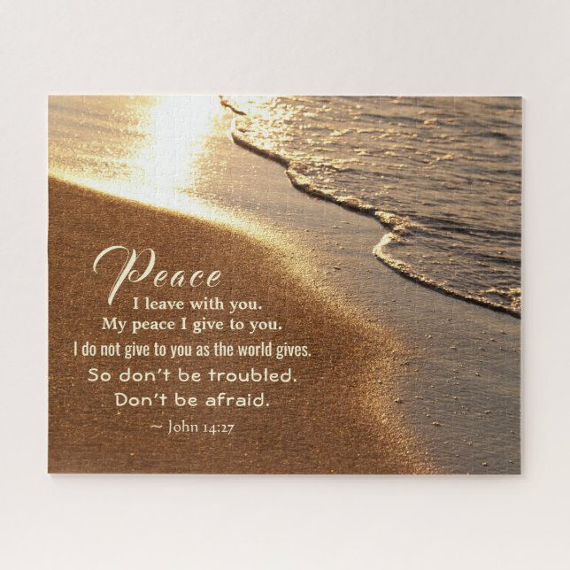 Puzzle Jean 14:27 Jésus dit : "Paix, je pars avec toi," (Horizontal)