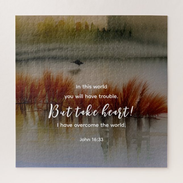 Puzzle Jean 16:33 J'ai surmonté la Bible Verse Christian (Vertical)