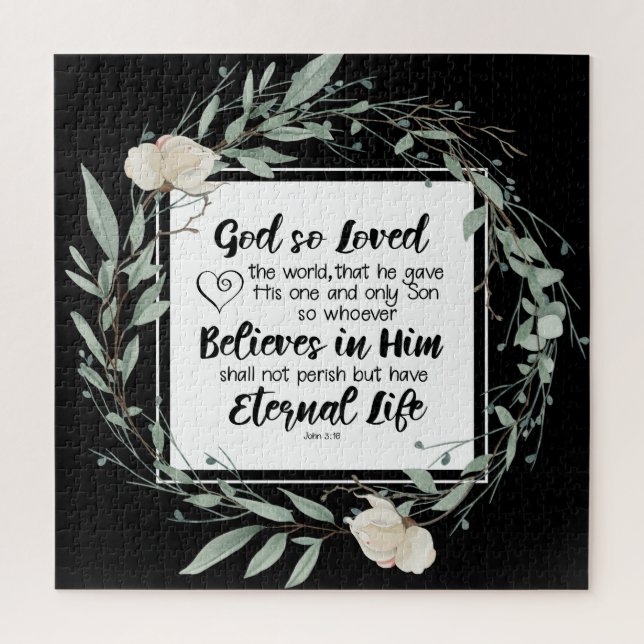 Puzzle Jean 3:16 Dieu a tellement aimé la Bible Verse du  (Vertical)