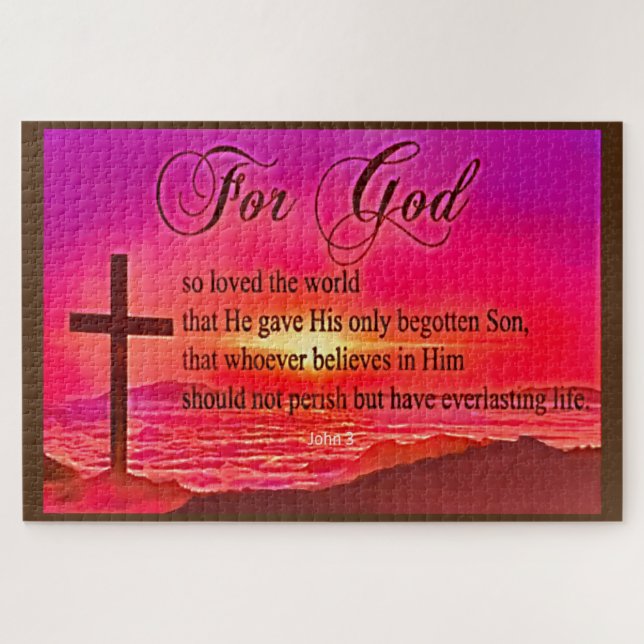 Puzzle Jean 3:16 Pour Dieu si aimé le monde 1014 Pièce (Horizontal)