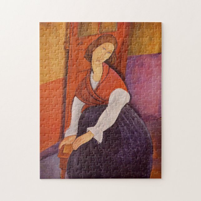 Puzzle Jeanne Hebuterne Dans Un Châle Rouge Par Modiglian (Vertical)
