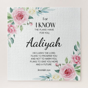 Puzzle Jeremiah 29:11 Rose Personnaliser