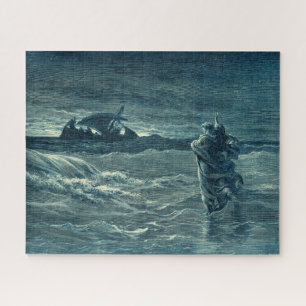 Puzzle Jésus marchant sur la bible de la mer