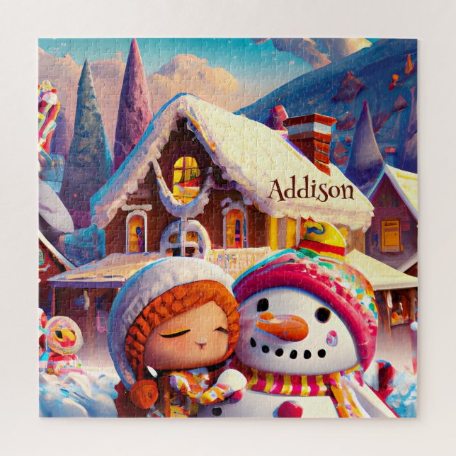 Puzzle Jeu d'argile de Noël Pain d'épices Snowman hiver (Vertical)