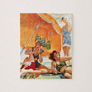 Puzzle Jeu de cartes à la plage par Alex Ross