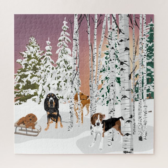 Puzzle Jeu de Coonhound (Vertical)