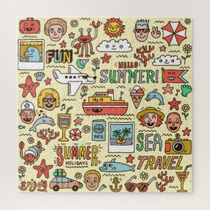 Puzzle Jeu de doodles de voyage