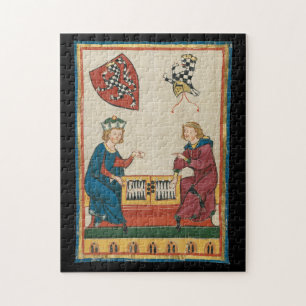 Puzzle Jeu de jacquet, Art médiéval du XIVe siècle