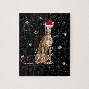 Puzzle Jeu de Noël léger de Whippet Père Noël Whippet
