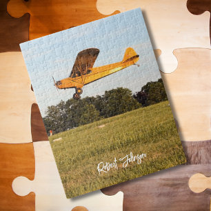 Puzzle Jeu de nuit de photo d'avion Piper Cub personnalis