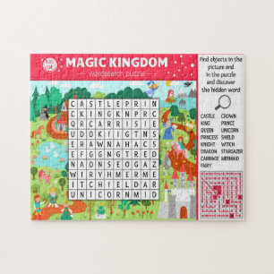 Puzzle Jeu de recherche de mots du château magique pour e