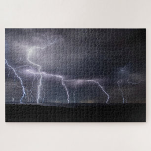 Puzzle Jeu d'orage Foudre Nuit de grève, 1014 pièces