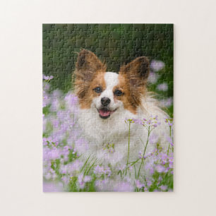 Puzzle Jeu Portrait romantique de chien de Papillon 11x14
