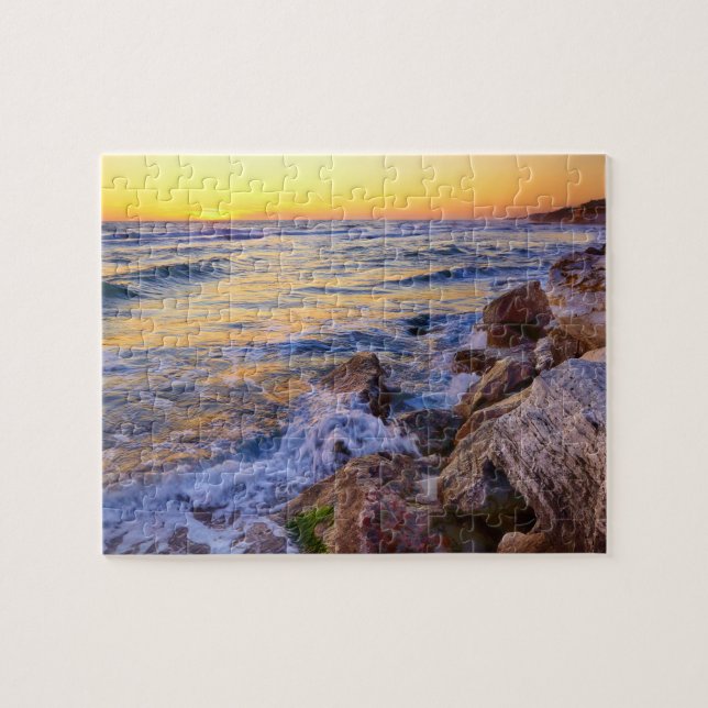 Puzzle Jeu Puzzle-Plage Coucher de soleil scène (Horizontal)