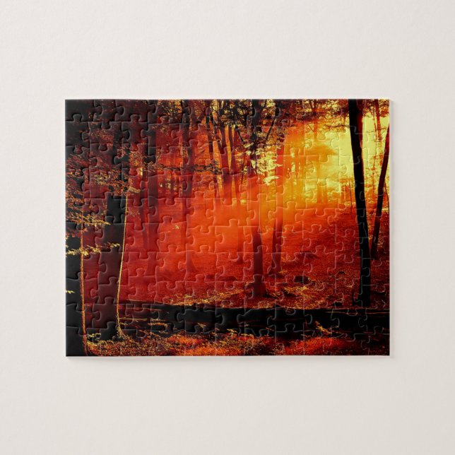 Puzzle Jeu Puzzle-Sunset Forest Scène (Horizontal)