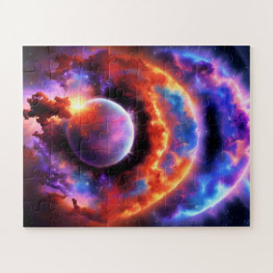 Puzzle Jeune astronome cosmique Vue de la planète mystiqu
