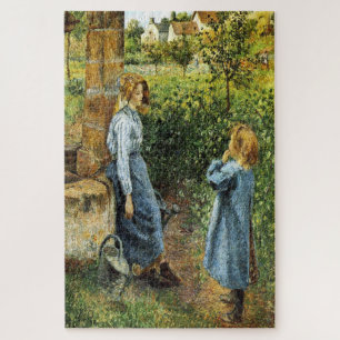 Puzzle Jeune Femme et Enfant au Puits 1882 par Pissarro
