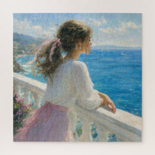 Puzzle Jeune Femme sur un Balcon Océanique Impressionnism