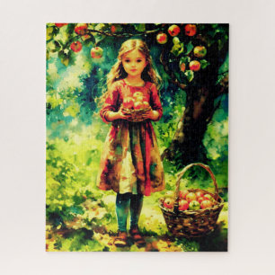 Puzzle Jeune fille dans un Apple Orchard