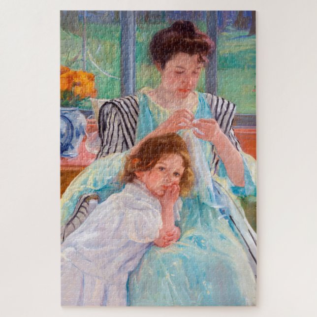 Puzzle Jeune mère coudre, Mary Cassatt (Vertical)