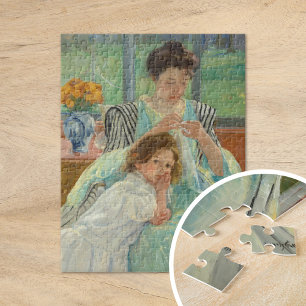 Puzzle Jeune mère coudre   Mary Cassatt