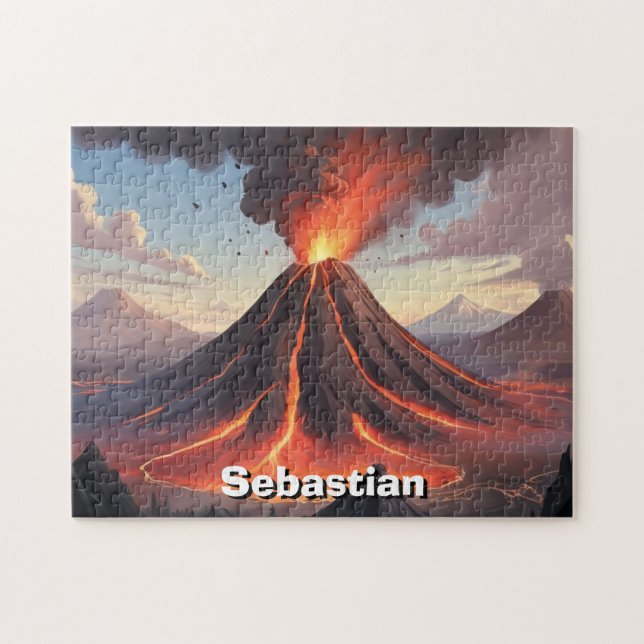 Puzzle Jeune Volcaniste Scientifique Personnalisé (Horizontal)