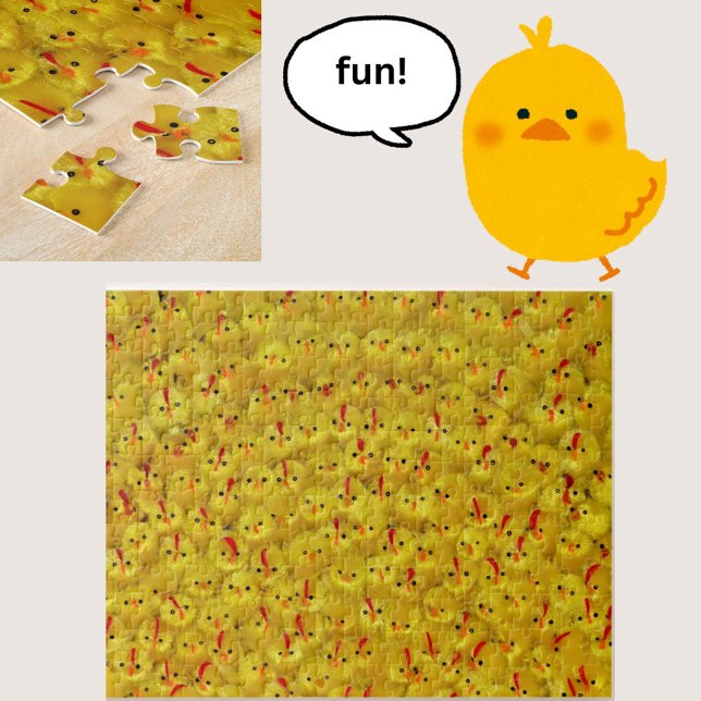Puzzle Jigsaw (A fun jigsaw puzzle, featuring a difficult all-over pattern of cheery yellow baby toy chicks!)