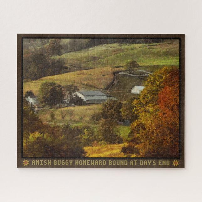 Puzzle Jigsaw Amish Buggy Homeward Bound At Day (Horizontal)