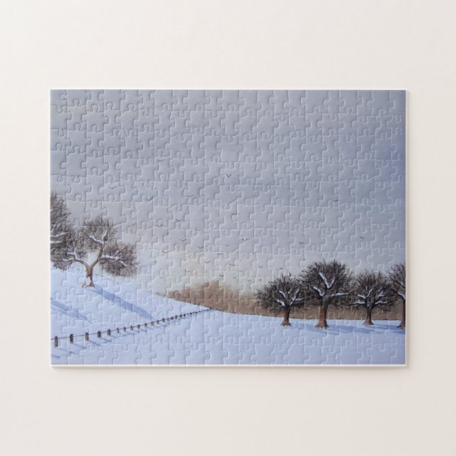 Puzzle Jigsaw paysage paysage de Noël rural (Horizontal)
