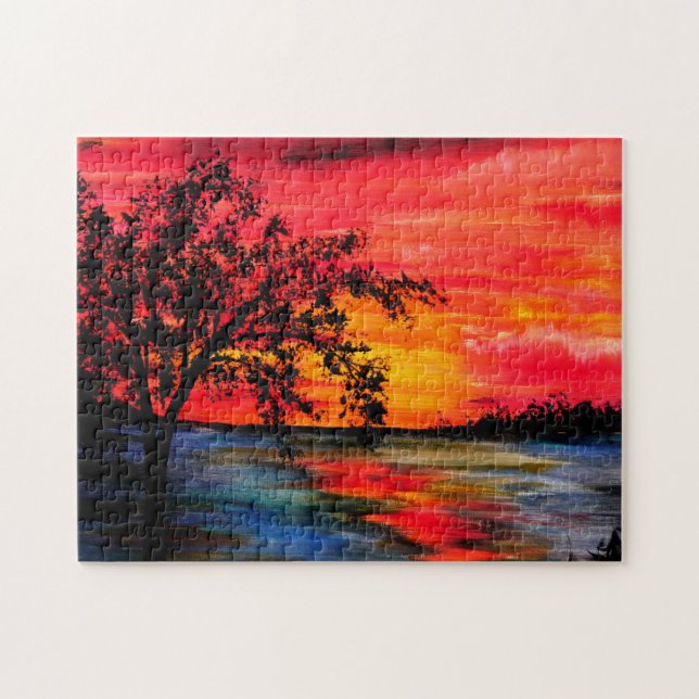 Puzzle Jigsaw Toy Peinture Coucher du soleil (Horizontal)
