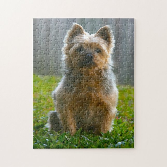 Puzzle Jigsaws de chien de Terrier soyeux. (Vertical)