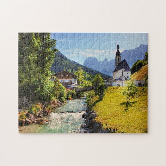 Puzzle Jigsaws Église de Ramsau Haute-Bavière. (Horizontal)