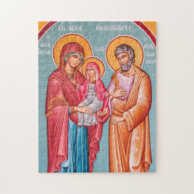 Puzzle Joachim, Anna et l'icône orthodoxe Theotokos (Vertical)
