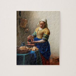 Puzzle Johannes Vermeer. Milkmaid. fine art vintage