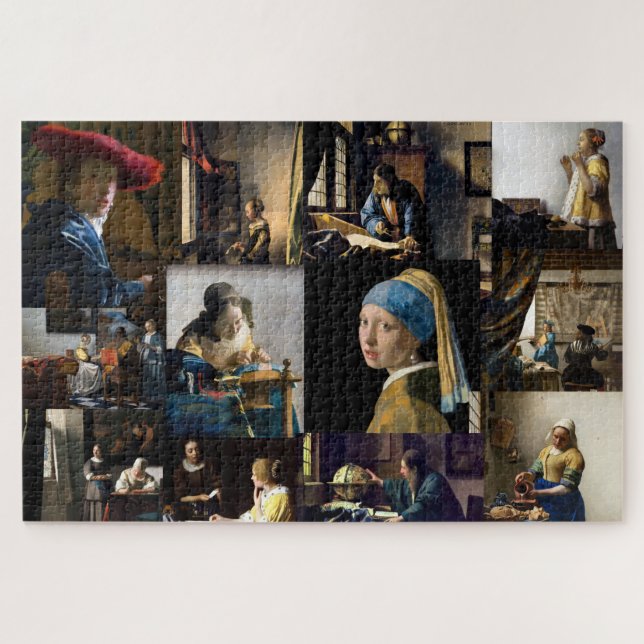 Puzzle Johannes Vermeer - Patchwork de chefs-d'oeuvre (Horizontal)