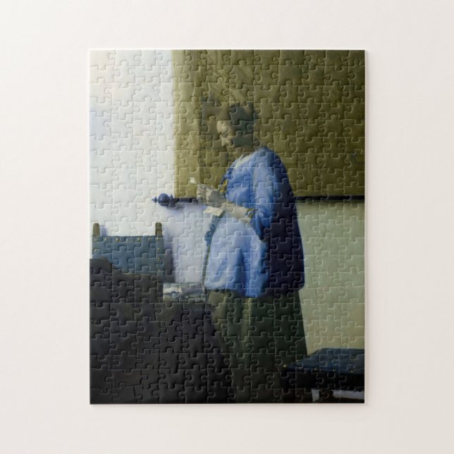 Puzzle Johannes Vermeer - Une femme en bleu lisant une le (Vertical)