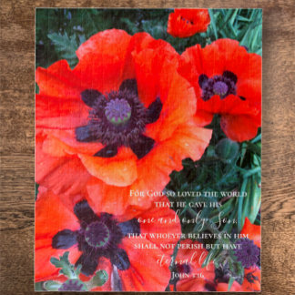 Puzzle John 3:16 Texte personnalisé | Photo d'origine Red