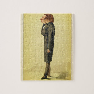 Puzzle John Ruskin (1819-1900), caricature par Cecioni