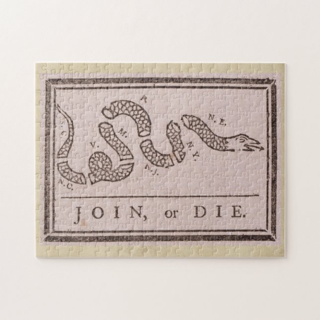 Puzzle Join or Die by Benjamin Franklin (Horizontal)
