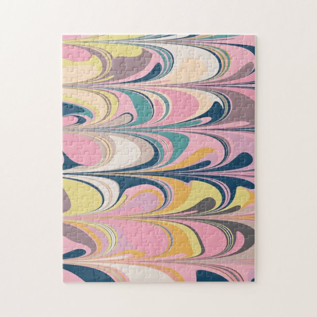 Puzzle Joli Abstrait pinceau en marbre rose (Vertical)