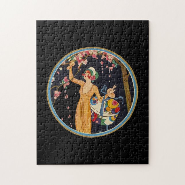 Puzzle Joli arbre de Madame fleurs de cerisier de style (Vertical)