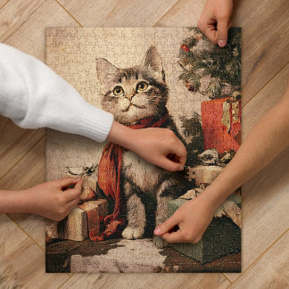 Puzzle Joli chat victorien vintage 520 pièces