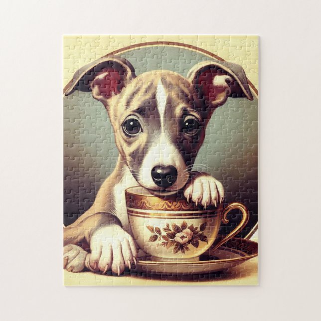Puzzle Joli chiot Whippet (Vertical)
