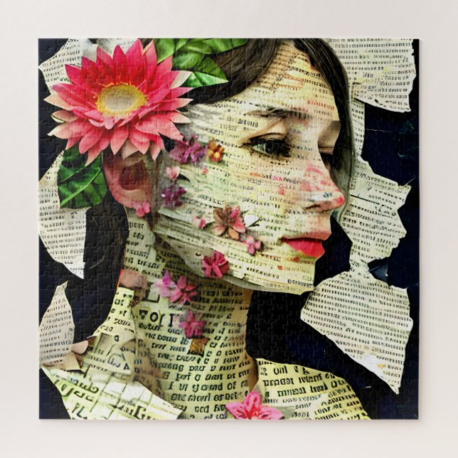 Puzzle Joli collage d'art féminin (Vertical)