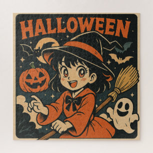 Puzzle Joli dessin animé japonais rétro Halloween