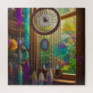 Puzzle Joli Dreamcatcher en Boho violet fenêtre