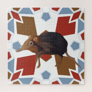 Puzzle Joli éléphant Shrew amusant Motif coloré