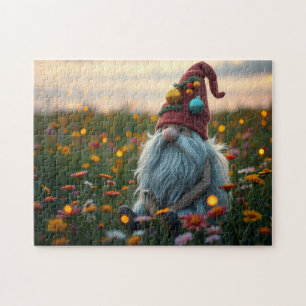 Puzzle Joli gnome dans les fleurs sauvages