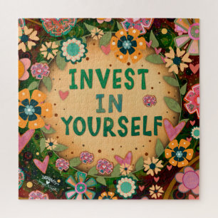 Puzzle Joli investissement dans vous amusant Floral Jaune